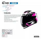 C10 TINS MC8 Bco/Gris/Rosa HJC