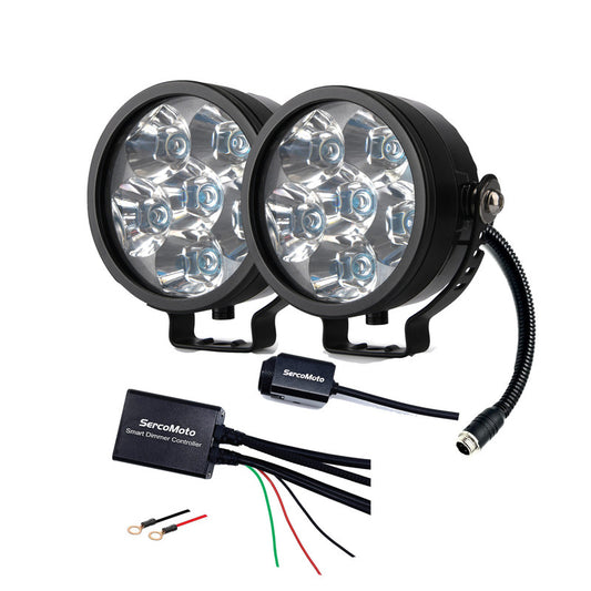 Kit Faros Auxiliares Led Sercomoto Sm6121SD Con Smart Dimmer
