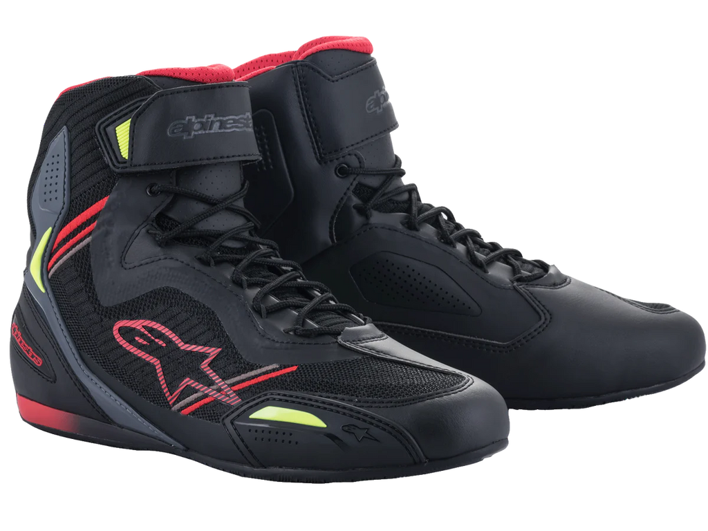 ALPINESTARS FASTER-3 RIDEKNIT SHOES - BLK RED YEFL