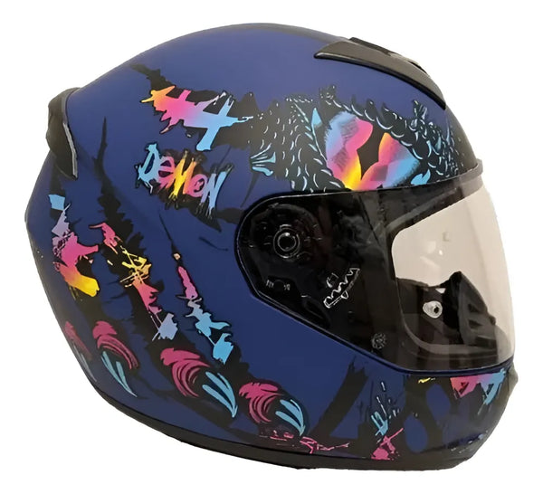 CASCO CERRADO LS2 ROOKIE DEMON AZL/NGO/MATE FF352