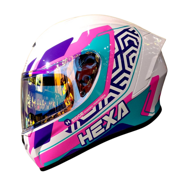 CASCO INTEGRAL FRANKIE HEXA ROSA BRILLANTE