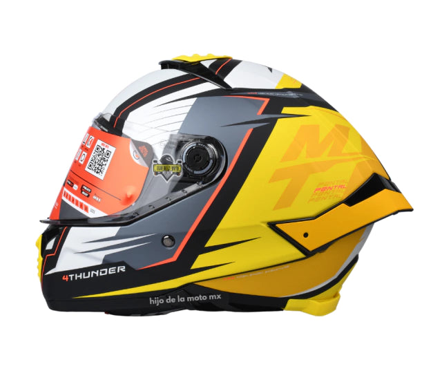 CASCO MT FF118SV THUNDER 4 SV PENTAL B3 AMARILLO PERLA MATE