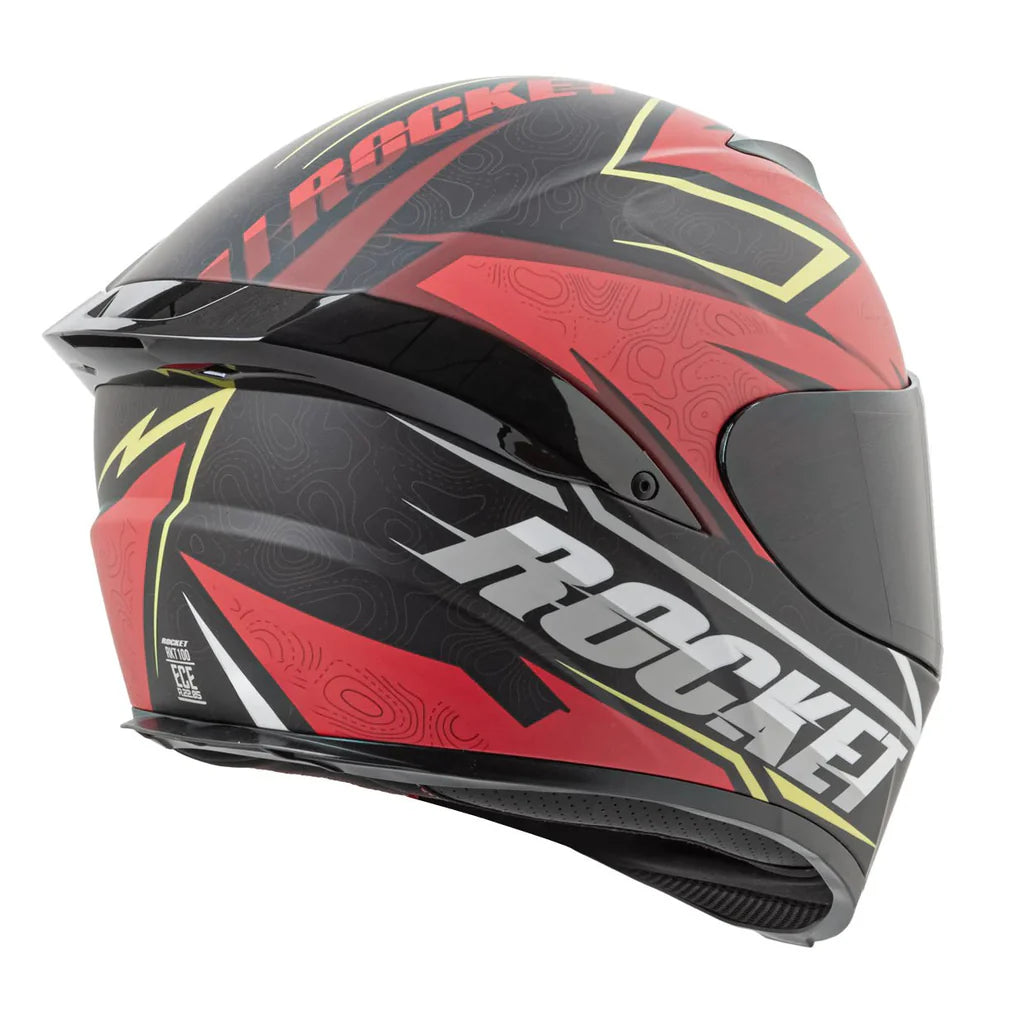 CASCO / RKT 100 / ELEVATION / GRIS/ ROJO / NEON