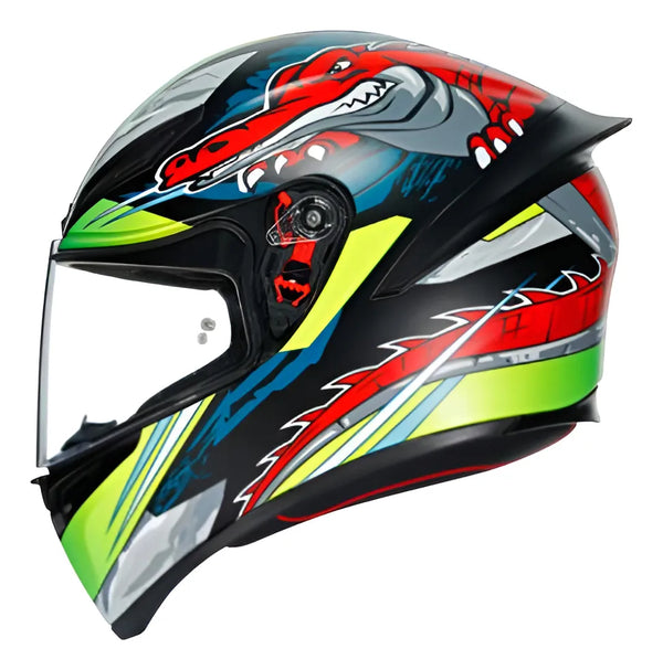 CASCO CERRADO AGV K-1 E2205 MULTI DUNDEE LIMA/ROJ/MATE