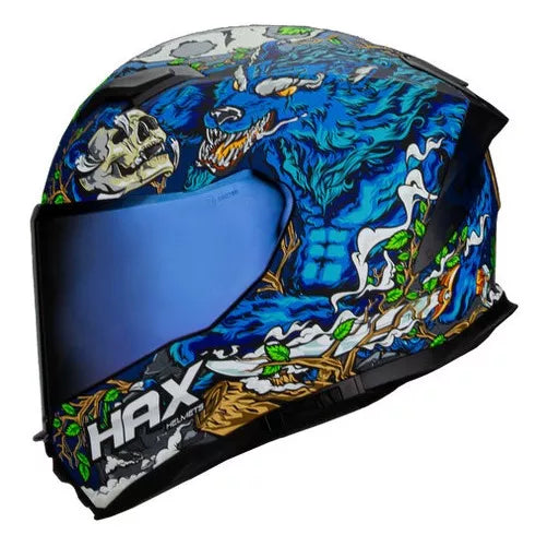 Casco Force Leyend Azul/Gris Mate Hax