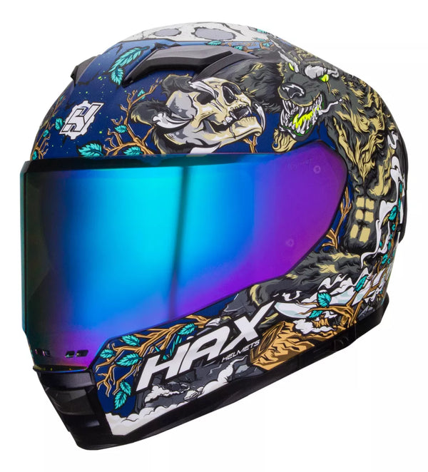 Casco Force Leyend Verde/Azul Mate Hax