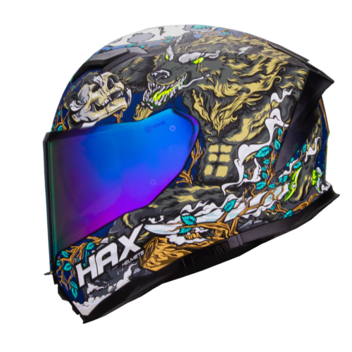 Casco Force Leyend Verde/Azul Mate Hax