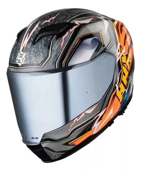 Casco Force Thunder Naranja/Gris MHax