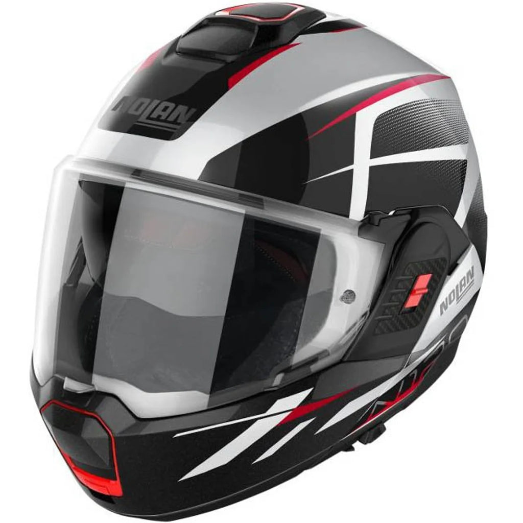 Casco N120-1 Nightlife n-com 27 Bco/Ngo/Rjo M Nolan