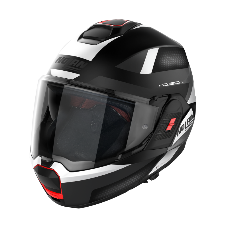 Casco N120-1 Subway n-com 21 Ngo/Bco/Rjo  Nolan