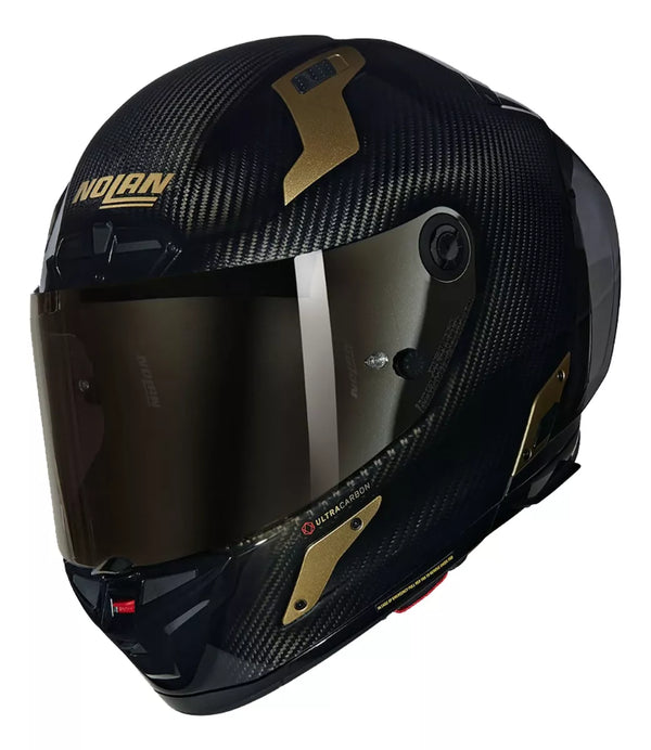 Casco X-804 RS Ultra Carbon Aureo 330 Ngo/Dorado Nolan
