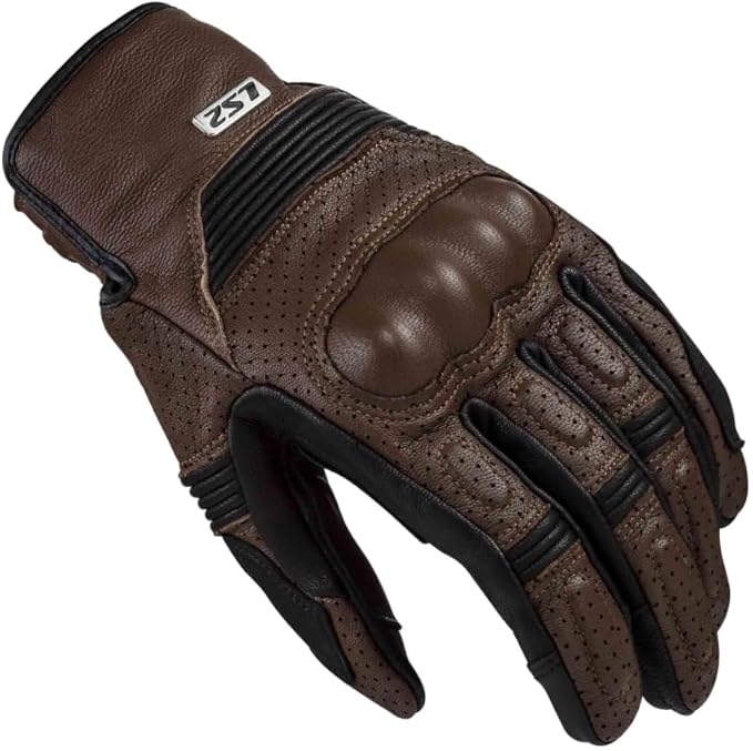 GUANTES VEL LS2 CAFE/NGO DUSTER PIEL