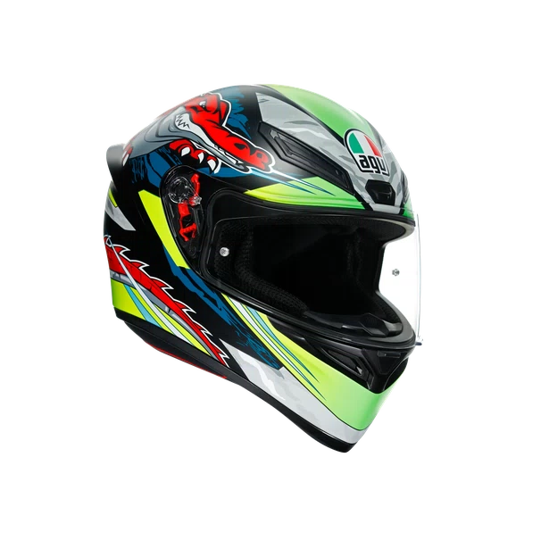 CASCO CERRADO AGV K-1 E2205 MULTI DUNDEE LIMA/ROJ/MATE