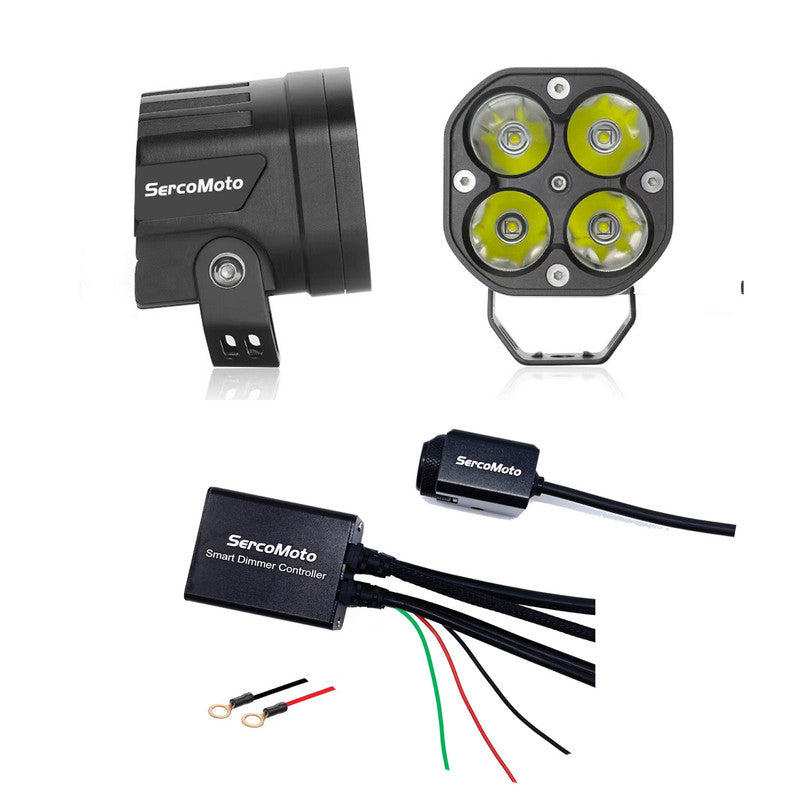 Kit Faros Auxiliares Led Sercomoto Sm4123D Con Smart Dimmer