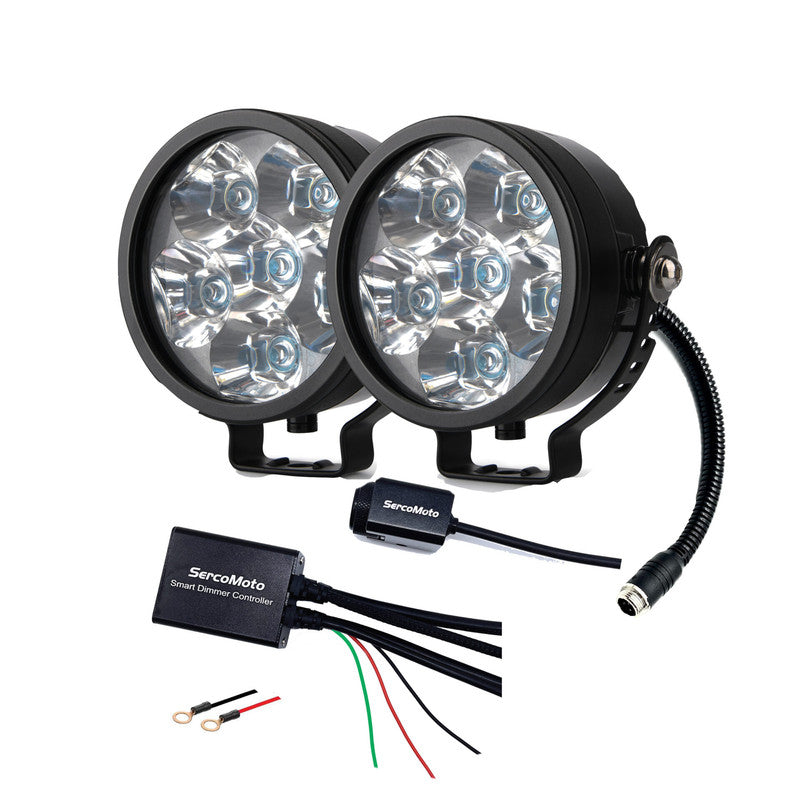 Kit Faros Auxiliares Led Sercomoto Sm6121SD Con Smart Dimmer