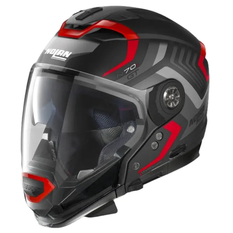 Casco N70-2 GT Spinnaker N-com 43 Ngo Mate/rojo/gris Nolan